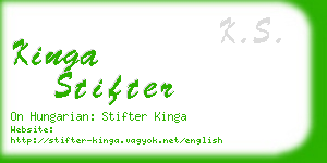 kinga stifter business card